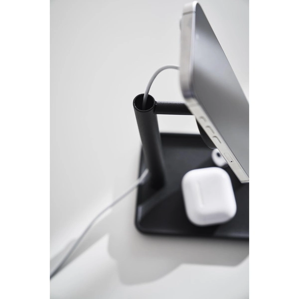 【tower】トレー付きスマートフォン充電スタンド タワー ブラック