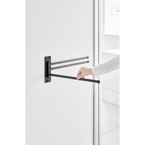 【tower】ウォールタオルハンガー タワー 3連 石こうボード壁対応 ブラック