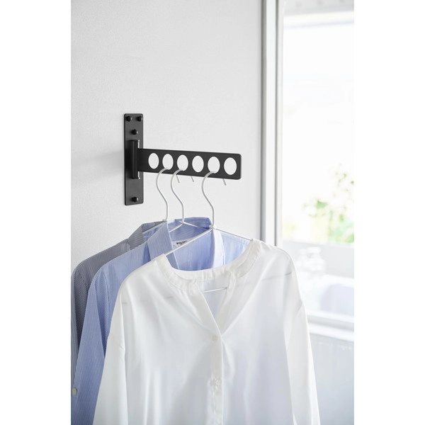 【tower】ウォール衣類ハンガー タワー 石こうボード壁対応 ブラック