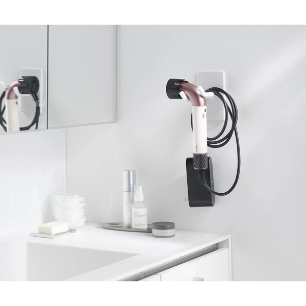 【tower】ウォール角度調節ドライヤーホルダー タワー 石こうボード壁対応 ホワイト