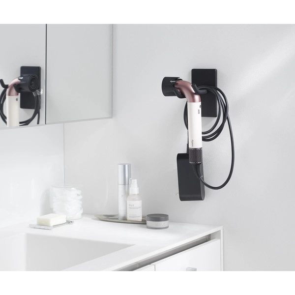 【tower】ウォール角度調節ドライヤーホルダー タワー 石こうボード壁対応 ブラック