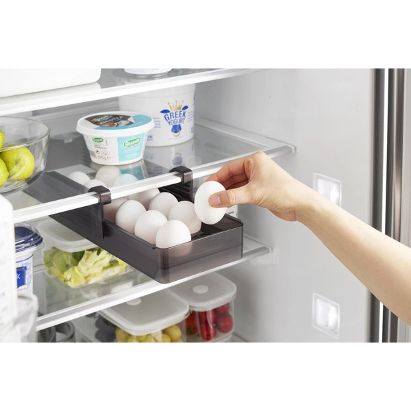 【tower】冷蔵庫中棚下高さ調節卵ラック タワー S ブラック