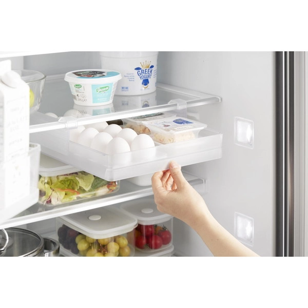 【tower】冷蔵庫中棚下高さ調節卵ラック タワー L ホワイト