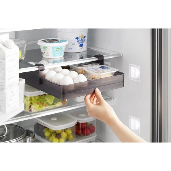 【tower】冷蔵庫中棚下高さ調節卵ラック タワー L ブラック