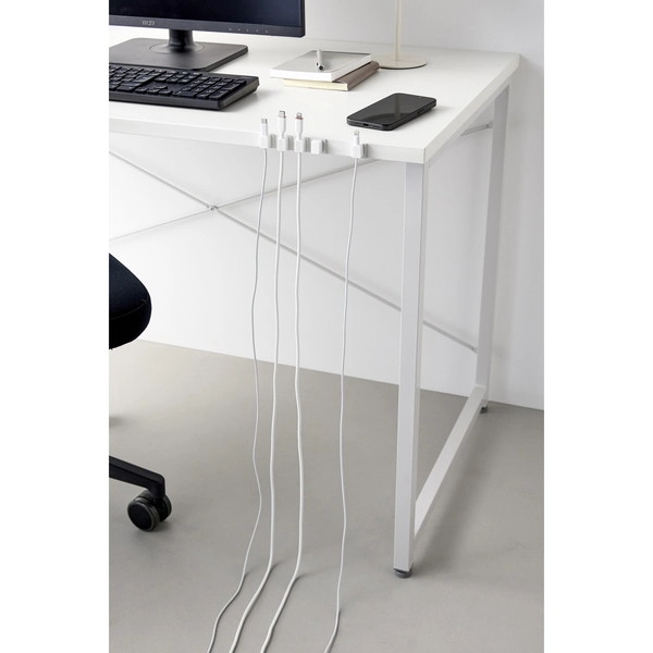 【smart】テープで貼り付けるマグネットケーブルホルダー スマート 5個組 ホワイト