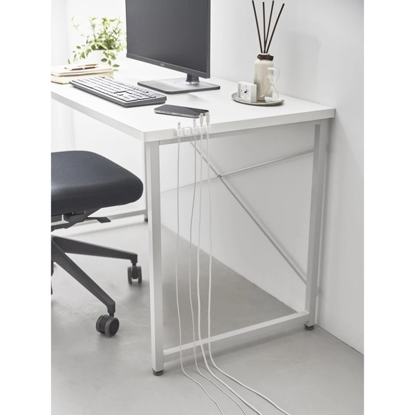 【smart】テープで貼り付けるマグネットケーブルホルダー スマート 5連 ホワイト