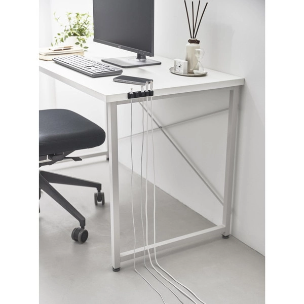 【smart】テープで貼り付けるマグネットケーブルホルダー スマート 5連 ブラック