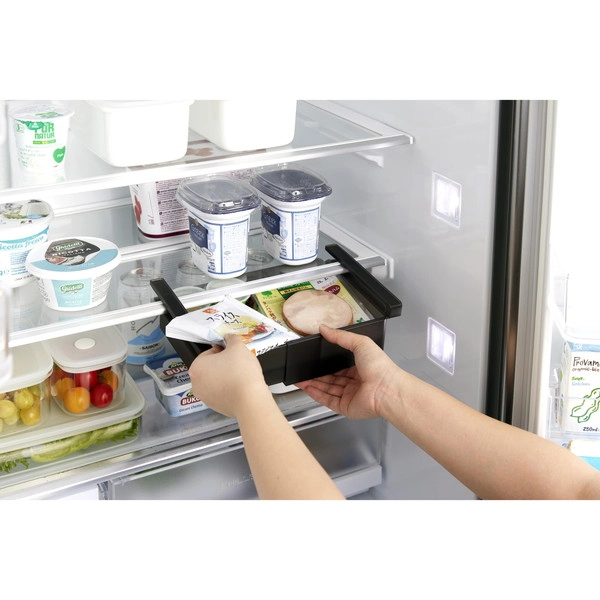 【tower】冷蔵庫中棚下伸縮ラック タワー ブラック