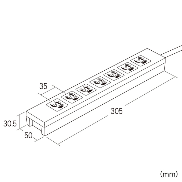 電源タップ (3P・7個口・3m) TAP-F37-3AD