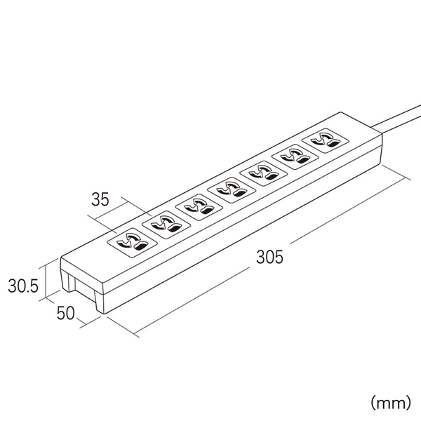 電源タップ (3P・7個口・3m) TAP-F37-3SR