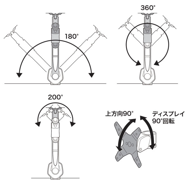 水平垂直多関節液晶モニターアーム CR-LA1003N