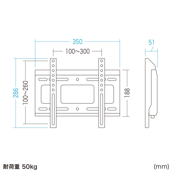 壁面固定式ディスプレイ金具(43型まで対応) CR-PLKG17BK