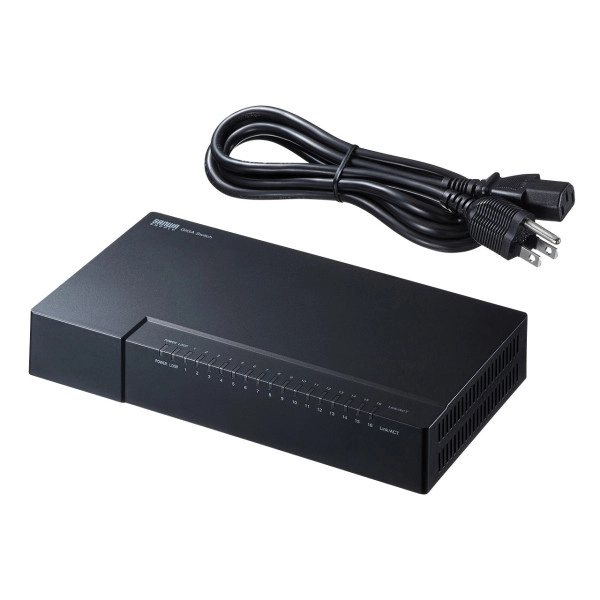 ギガビット対応 スイッチングハブ(16ポート・マグネット付き) LAN-GIGAP1602BK