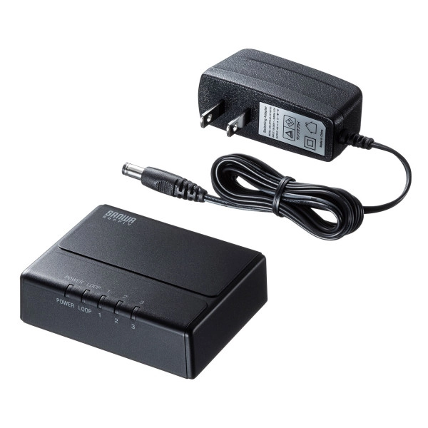 ギガビット対応 スイッチングハブ(3ポート・マグネット付き) LAN-GIGAP301BK