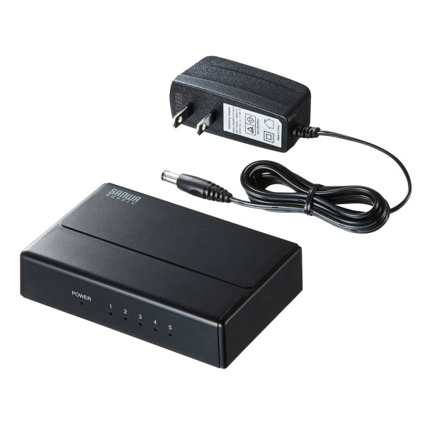 ギガビット対応 スイッチングハブ(5ポート・マグネット付き) LAN-GIGAP501BK