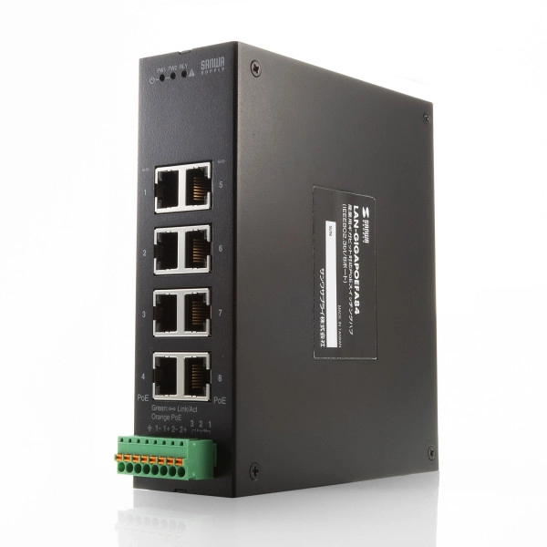産業用ギガビット対応PoEスイッチングハブ(IEEE802.3bt/8ポート) LAN-GIGAPOEFA84