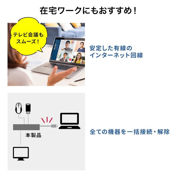 USB Type-C ドッキングステーション USB-DKM2BK