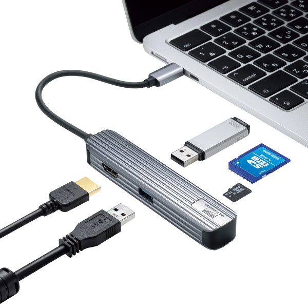 USB Type-Cマルチ変換アダプタ(HDMI+カードリーダー付き) USB-3TCHC5S