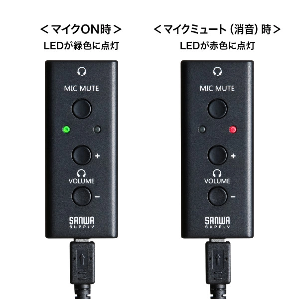 USBオーディオ変換アダプタ（4極ヘッドセット用） MM-ADUSB4N