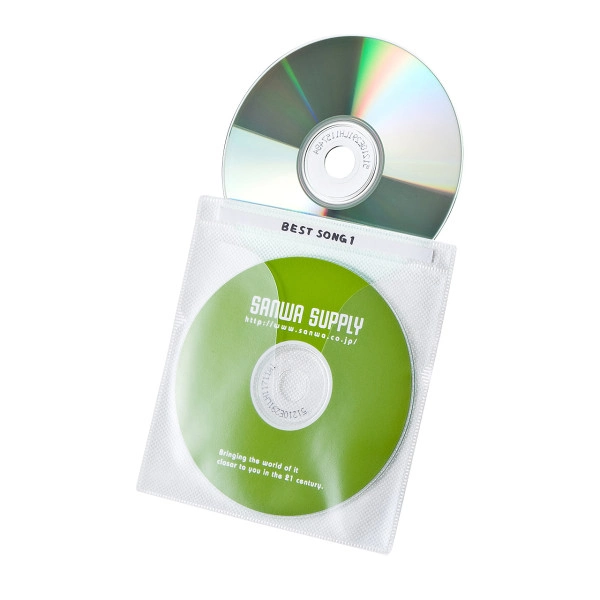 DVD・CD不織布ケース（100枚入り・ホワイト） FCD-FN100WN