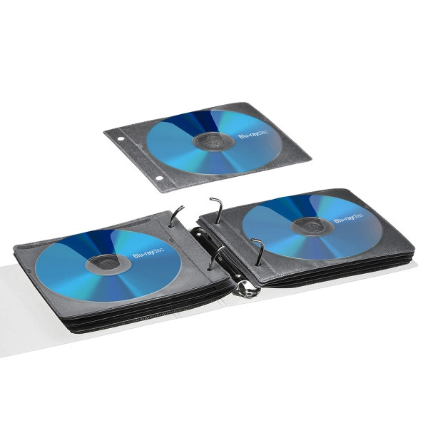 ブルーレイディスク対応不織布ケース（リング穴付き・50枚入り・ブラック） FCD-FRBD50BK