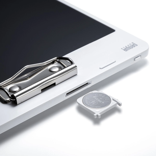 クリップ付き電子メモパッド(ホワイト) DH-320W