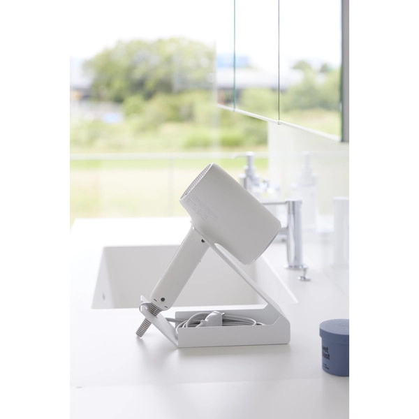 【tower】収納付きドライヤー&ヘアーアイロンスタンド タワー ホワイト