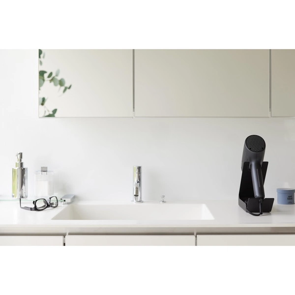 【tower】収納付きドライヤー&ヘアーアイロンスタンド タワー ブラック