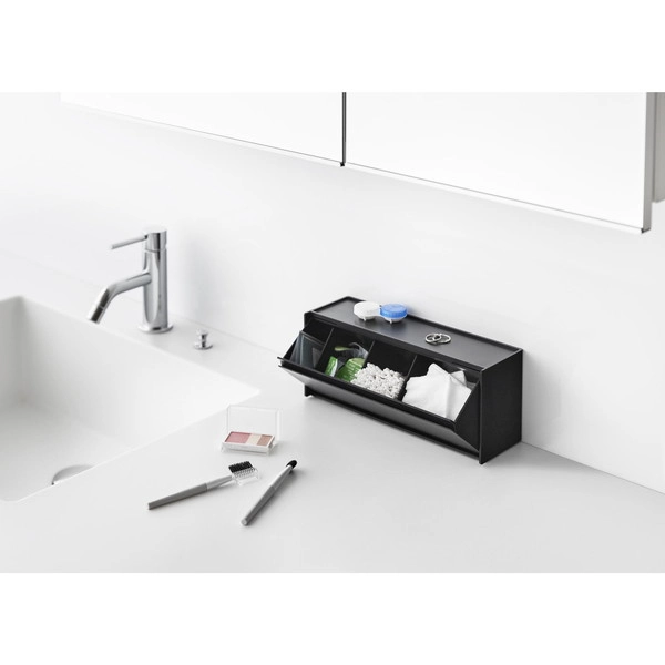 【tower】ウォール洗面収納ケース タワー 石こうボード壁対応 ブラック