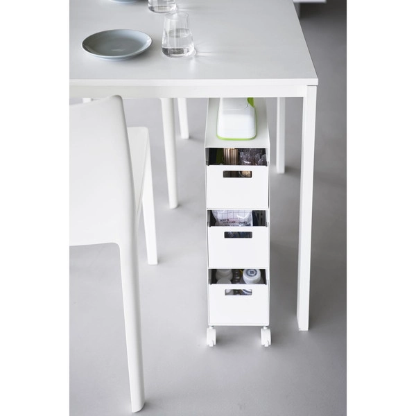 【tower】収納バスケットワゴン タワー 3段 ホワイト