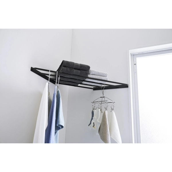 【tower】コーナーハンガーラック タワー 石こうボード壁対応 ブラック