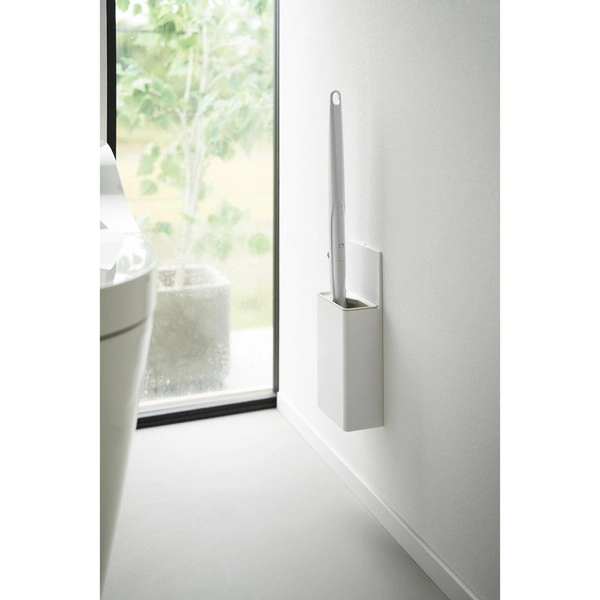 【Plate】ウォール流せるトイレブラシホルダー プレート 石こうボード壁対応 ホワイト