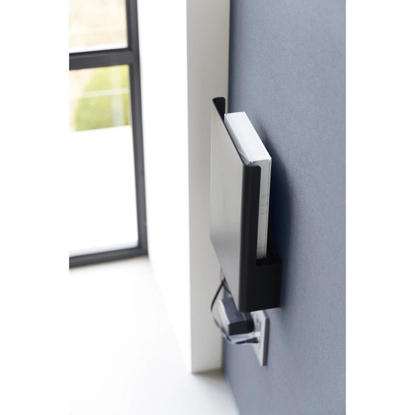 【tower】ウォール隠せるルーター収納 タワー Sサイズ 石こうボード壁対応 ブラック