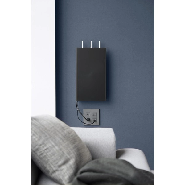 【tower】ウォール隠せるルーター収納 タワー Lサイズ 石こうボード壁対応 ブラック