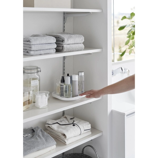 【Plate】回転式収納トレー プレート ホワイト