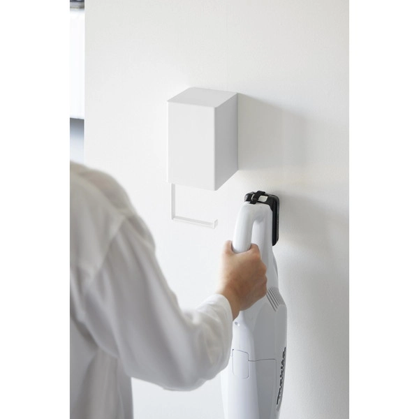 【tower】ウォール収納付きコードレスクリーナーホルダー タワー 石こうボード壁対応 ホワイト
