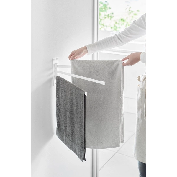 【tower】ウォールタオルハンガー タワー 3連 石こうボード壁対応 ホワイト