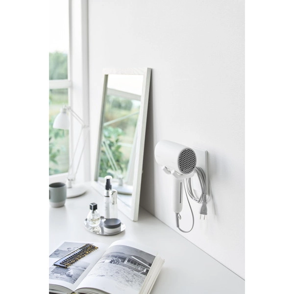 【tower】ウォール角度調節ドライヤーホルダー タワー 石こうボード壁対応 ホワイト