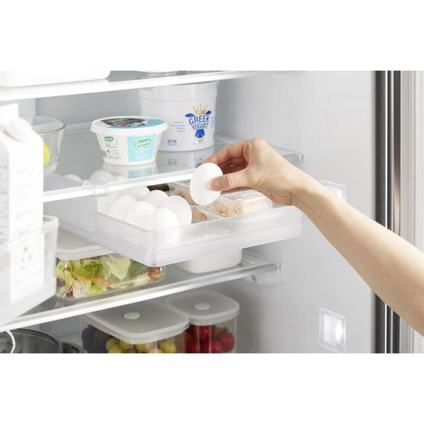 【tower】冷蔵庫中棚下高さ調節卵ラック タワー L ホワイト