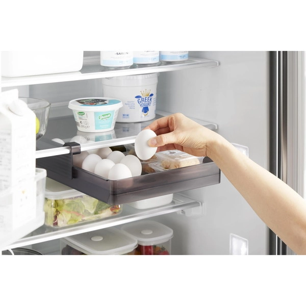 【tower】冷蔵庫中棚下高さ調節卵ラック タワー L ブラック