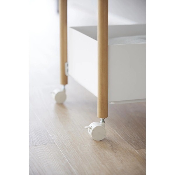 【RIN】小物トレー付き収納ワゴン 2段 リン ナチュラル