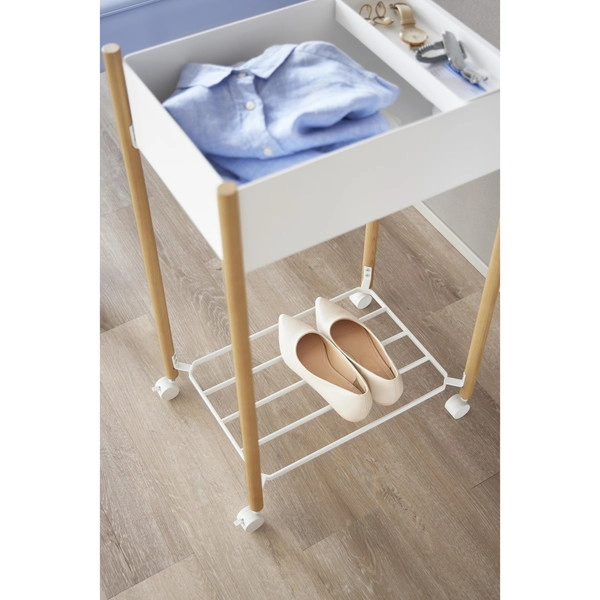 【RIN】小物トレー付き下段が棚の収納ワゴン 2段 リン ナチュラル