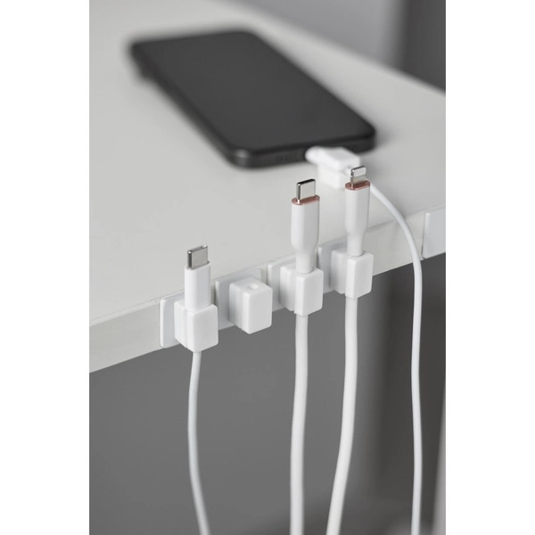 【smart】テープで貼り付けるマグネットケーブルホルダー スマート 5個組 ホワイト