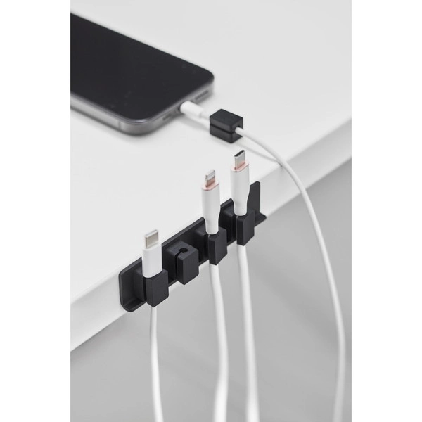 【smart】テープで貼り付けるマグネットケーブルホルダー スマート 5連 ブラック