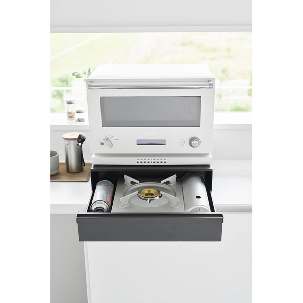 【tower】カセットコンロが入る家電下ラック タワー 1段 ブラック