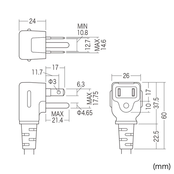 工事物件タップ (3P・4個口・1m) TAP-K4L-1