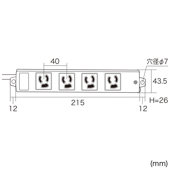 工事物件タップ (4個口・1m) TAP-KS4-1