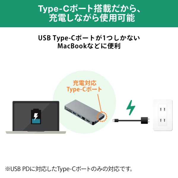 USB Type-C ドッキングハブ(VGA・HDMI・LANポート・カードリーダー搭載) USB-3TCH13S2