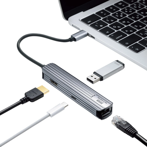 USB Type-Cマルチ変換アダプタ（HDMI＋LAN付・ケーブル15cm） USB-3TCHLP7S