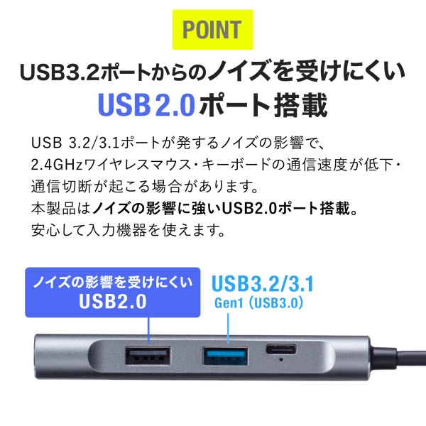 HDMIポート付 USB Type-Cハブ USB-3TCH37GM